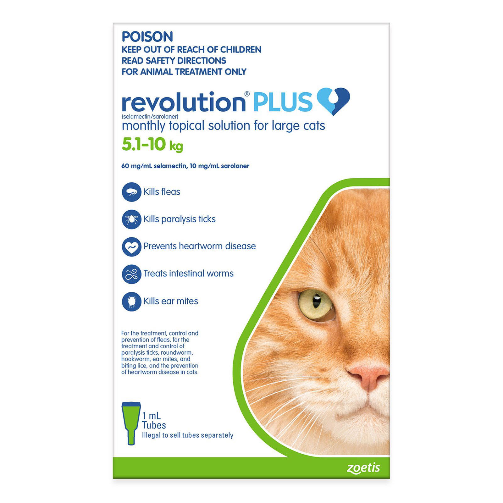 Revolution Plus for Large Cats 5 - 10Kg (Green)