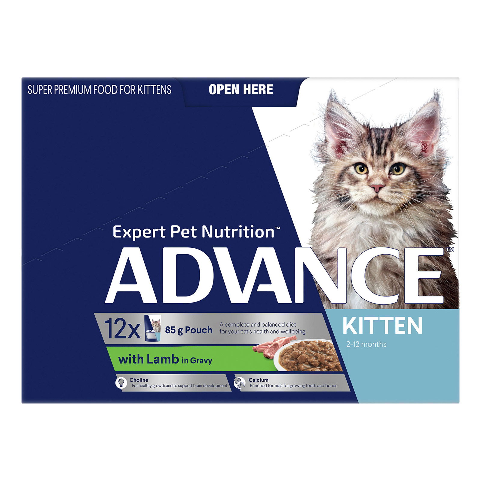 Advance Lamb In Gravy Kitten Wet Food Pouch 85gmX12