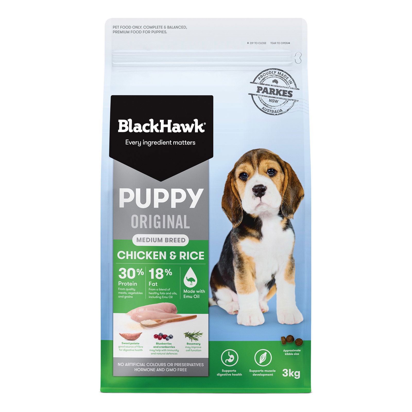 Black Hawk Puppy Original Medium Breed Chicken and Rice Dog Dry Food