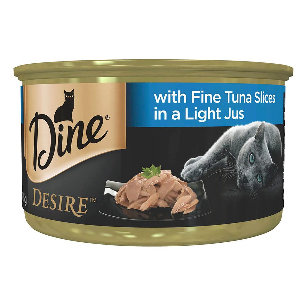 Dine Desire Adult Cat Wet Canned Food (Fine Tuna Slices in a Lite Jus) 85g x 24