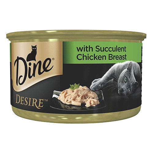 DINE DESIRE Wet Cat Food with Succulent Chicken Breast 85 GMS