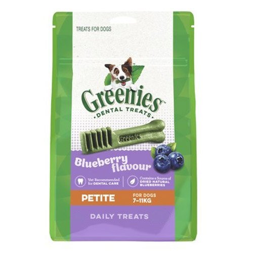 Greenies Blueberry Dental Treats For Dogs - Petite (7-11 kg) for Dogs 340g