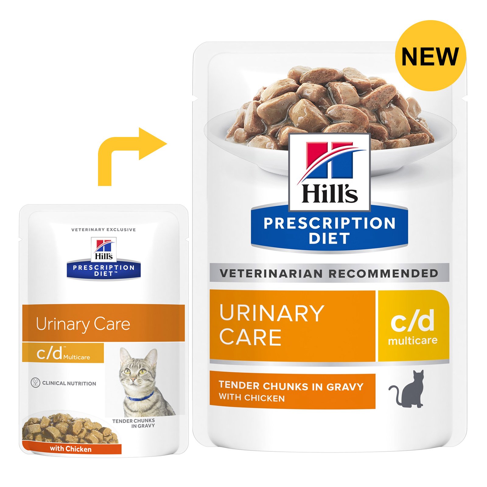 Hill's Prescription Diet c/d Multicare with Chicken Cat Wet Pouch 85gmX12