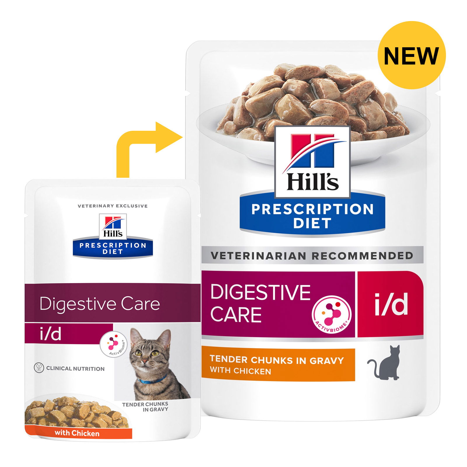 Hill's Prescription Diet i/d Digestive Care with Chicken Cat Wet Pouch 85gmX12