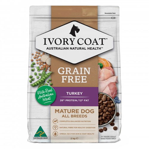 Ivory Coat Grain Free Senior Dog Dry Food Low Fat Turkey