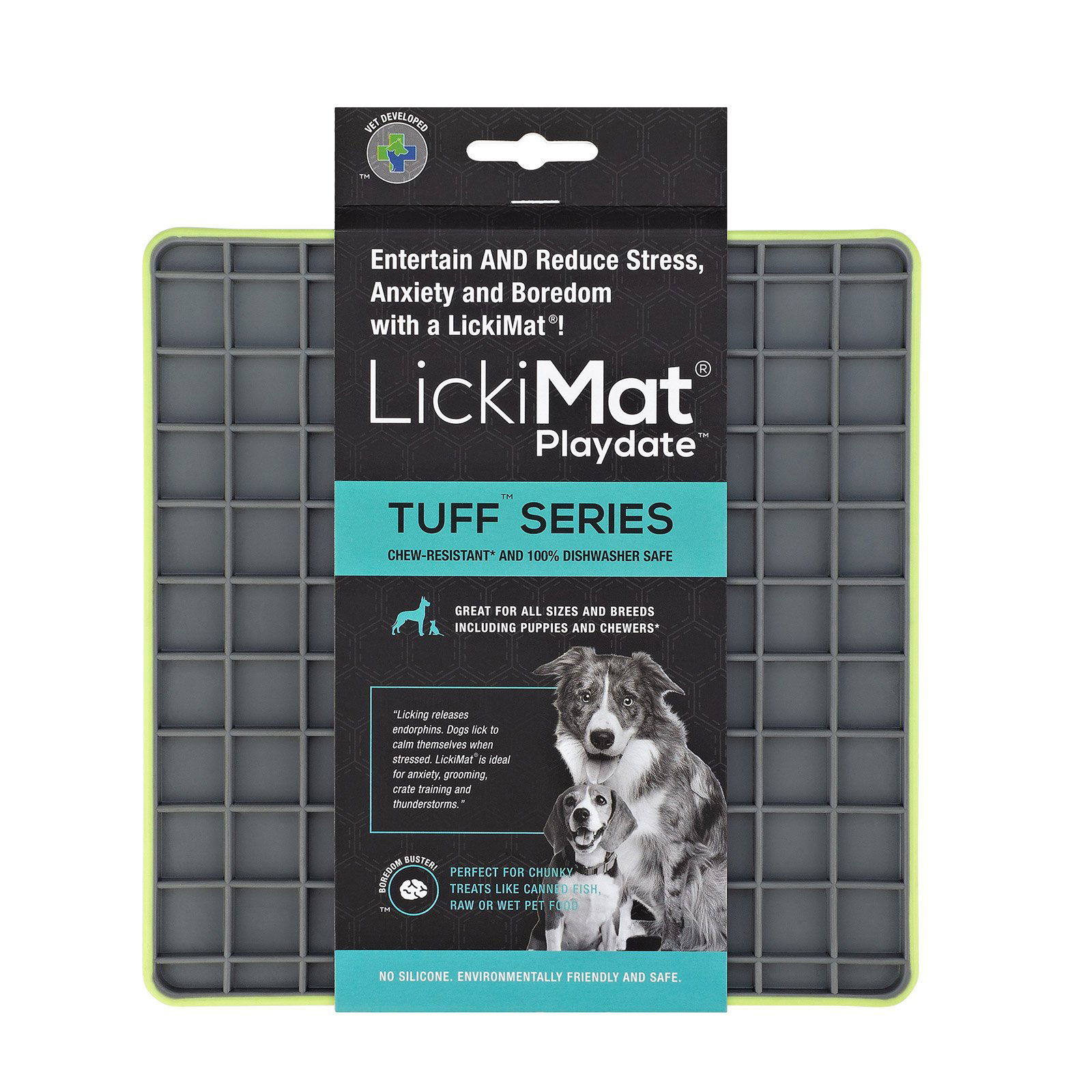 LickiMat Tuff Playdate Dog Green