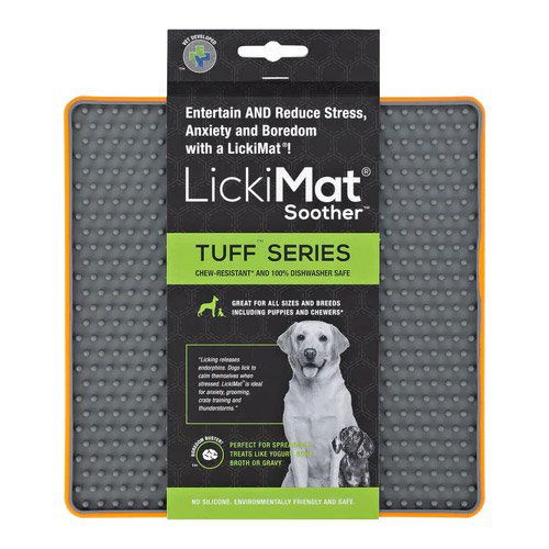 LickiMat Tuff Soother Dog Orange