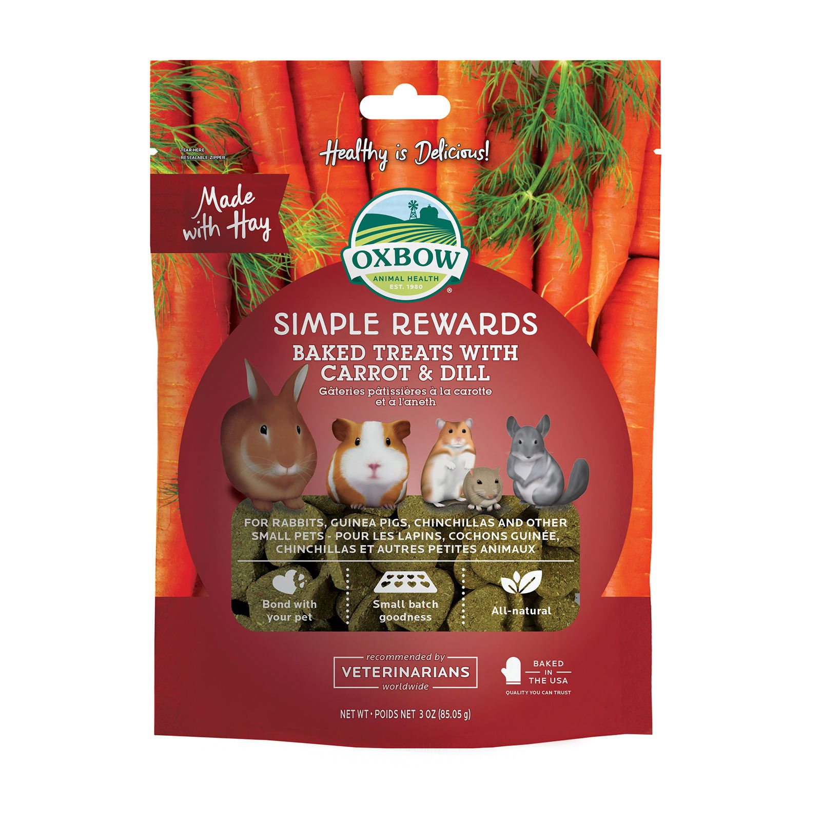 Oxbow Simple Rewards Baked Treats with Carrot & Dill