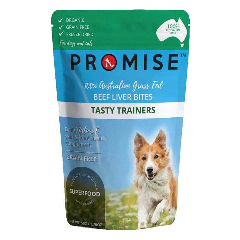 Promise Tasty Trainers Grain Free Beef Liver Bites Treats for Dogs and Cats 50gm