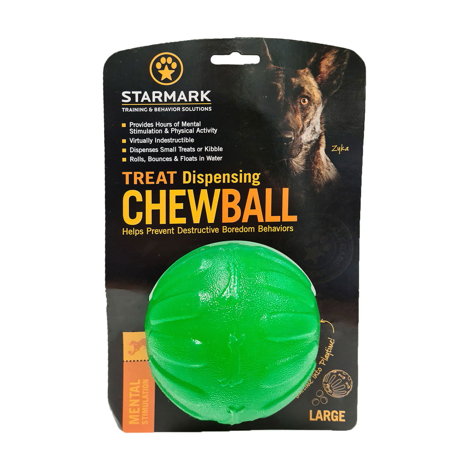 Starmark Treat Dispensing Chew Ball Toy (Large)