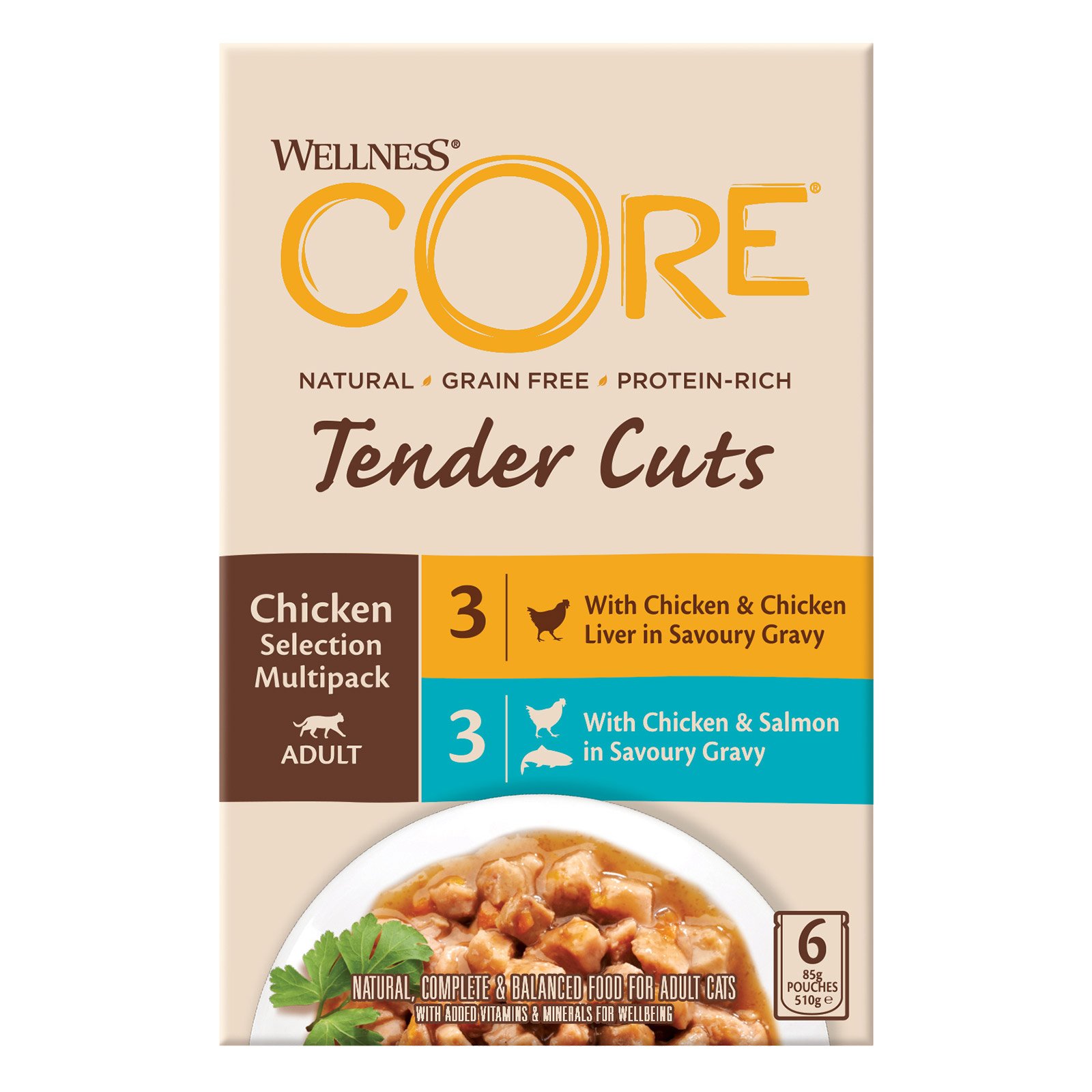 Wellness CORE Tender Cuts Chicken Selection Multipack 85 gm * 6