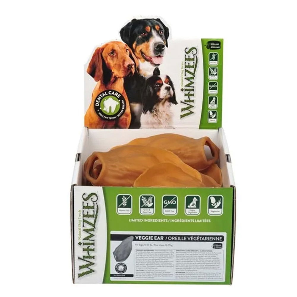 Whimzees Veggie Ear Bulk Box Dog Dental Treats