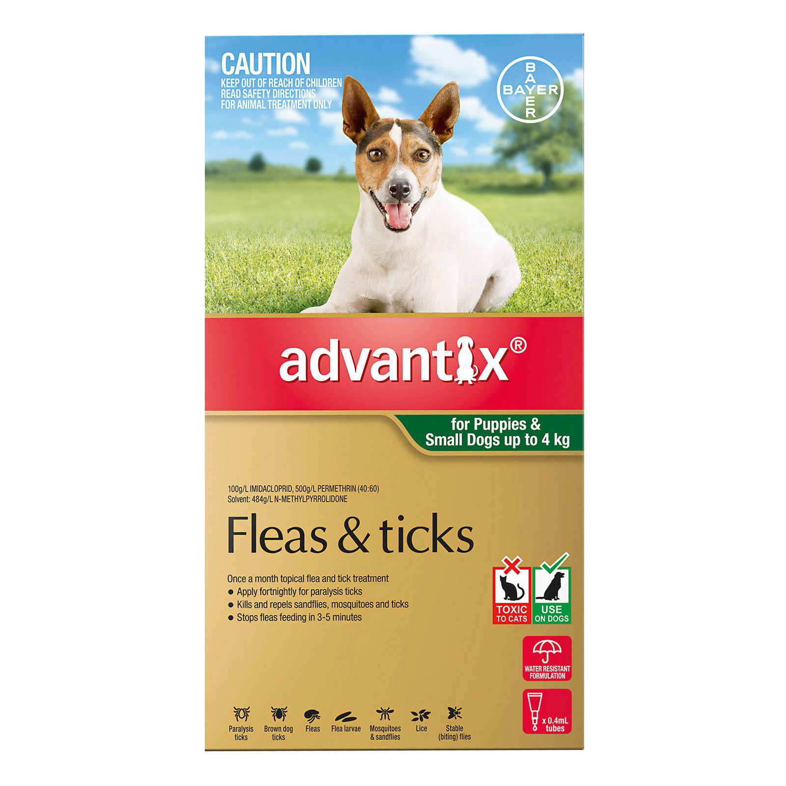 Advantix For Small Dogs & Pups Up To 4Kg (Green)