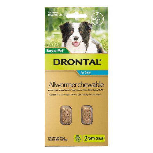 Drontal Wormers Chewable For Dogs Up To 10Kg (Aqua)