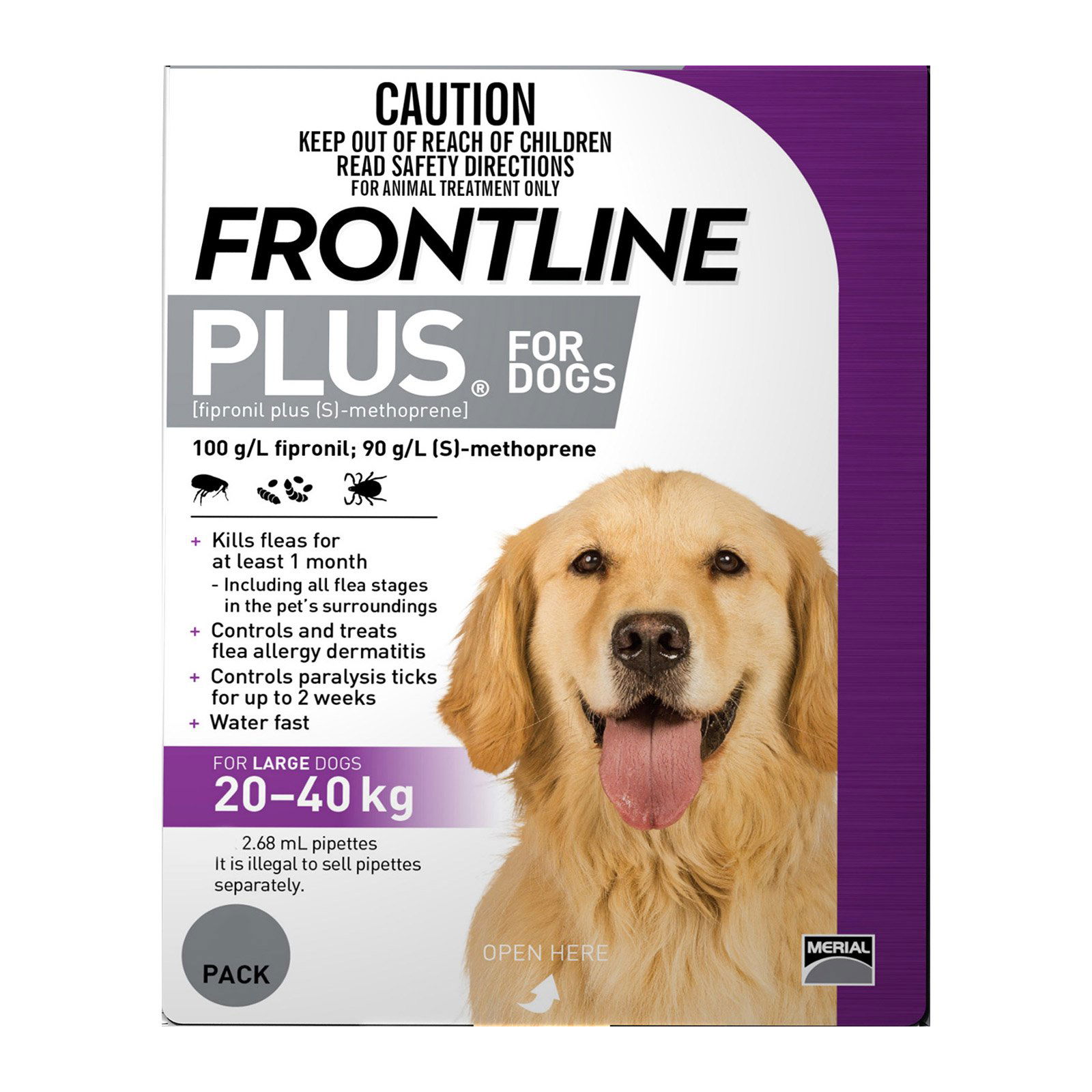 Frontline Plus For Large Dogs 20 To 40 Kg (Purple)