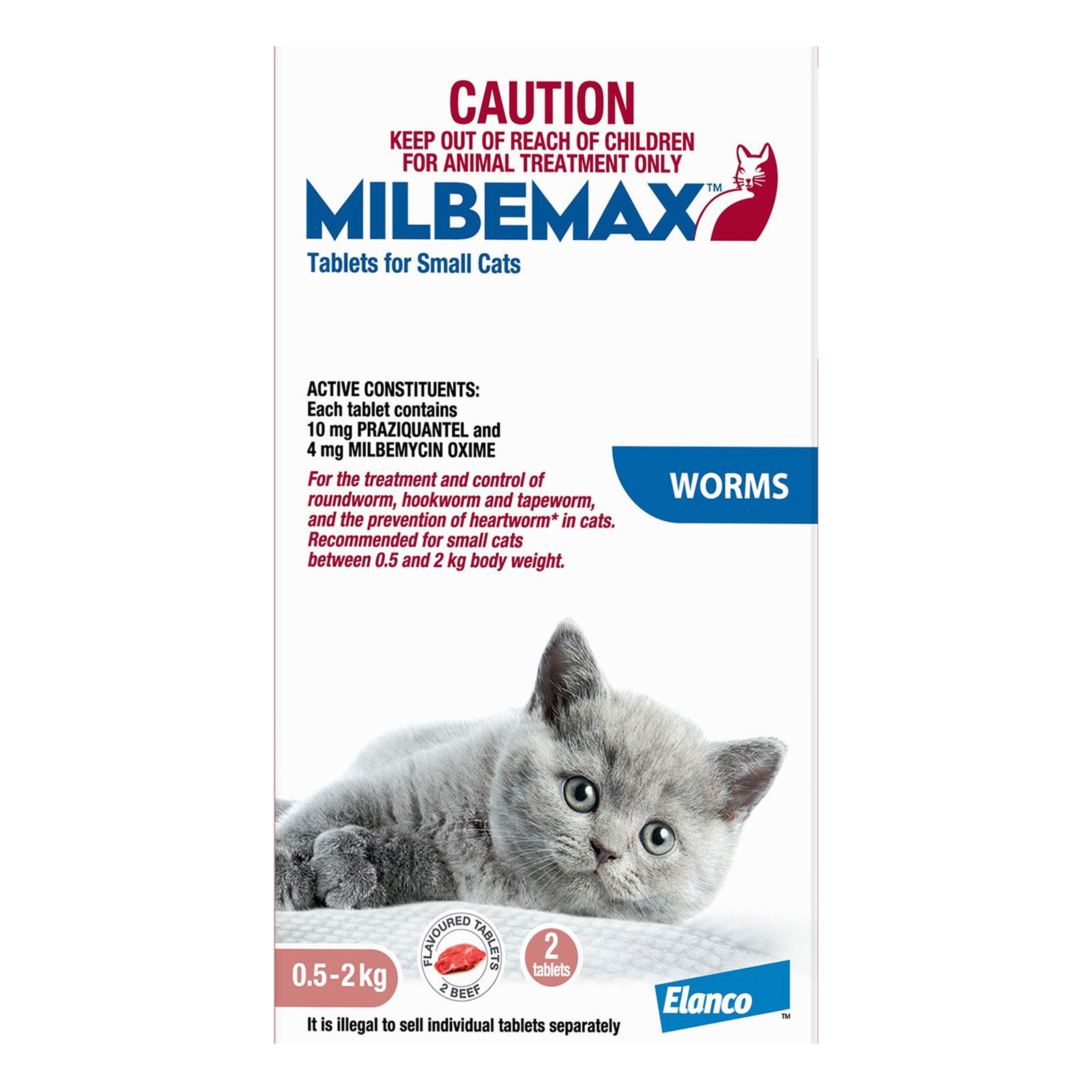 Milbemax Allwormer Tablets For Small Cats 0.5 To 2 Kg