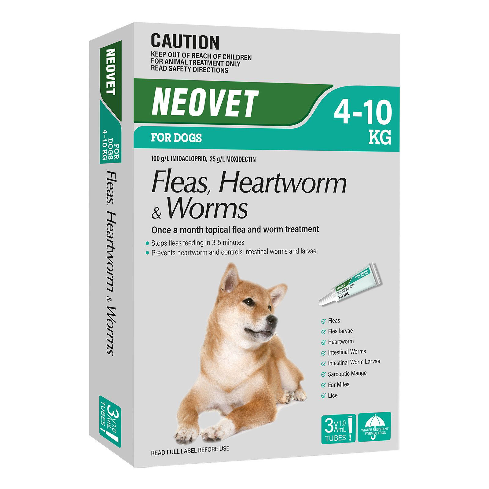 Neovet Flea and Worming For Medium Dogs 4 to 10kg Aqua