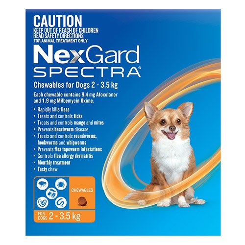 Nexgard Spectra Very Small Dogs (2 - 3.5kg) Orange