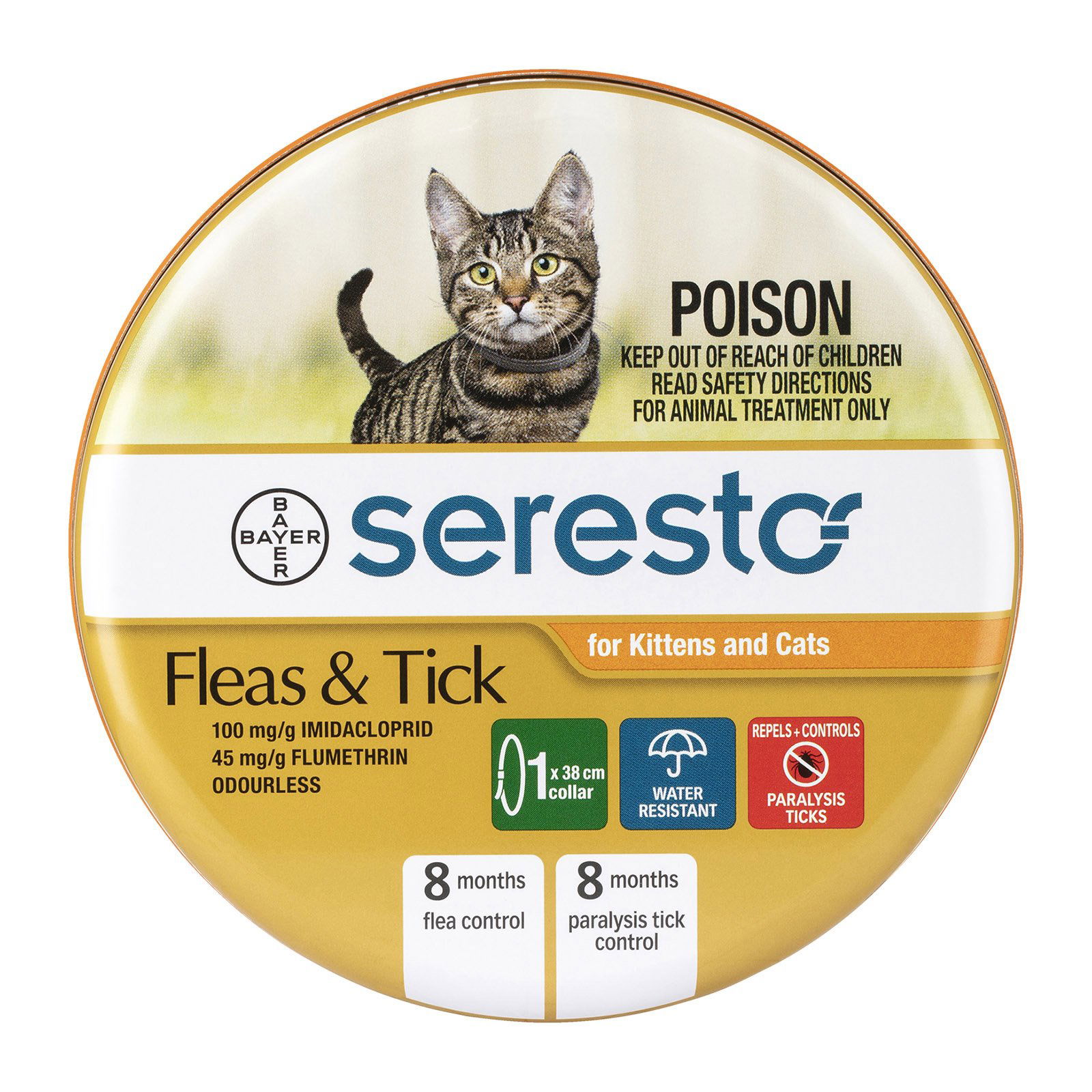 Seresto Flea Collar for Kittens & Cats (Orange)